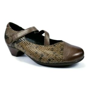 ARAVON Snakeskin Portia Strappy Mary Janes 12 A